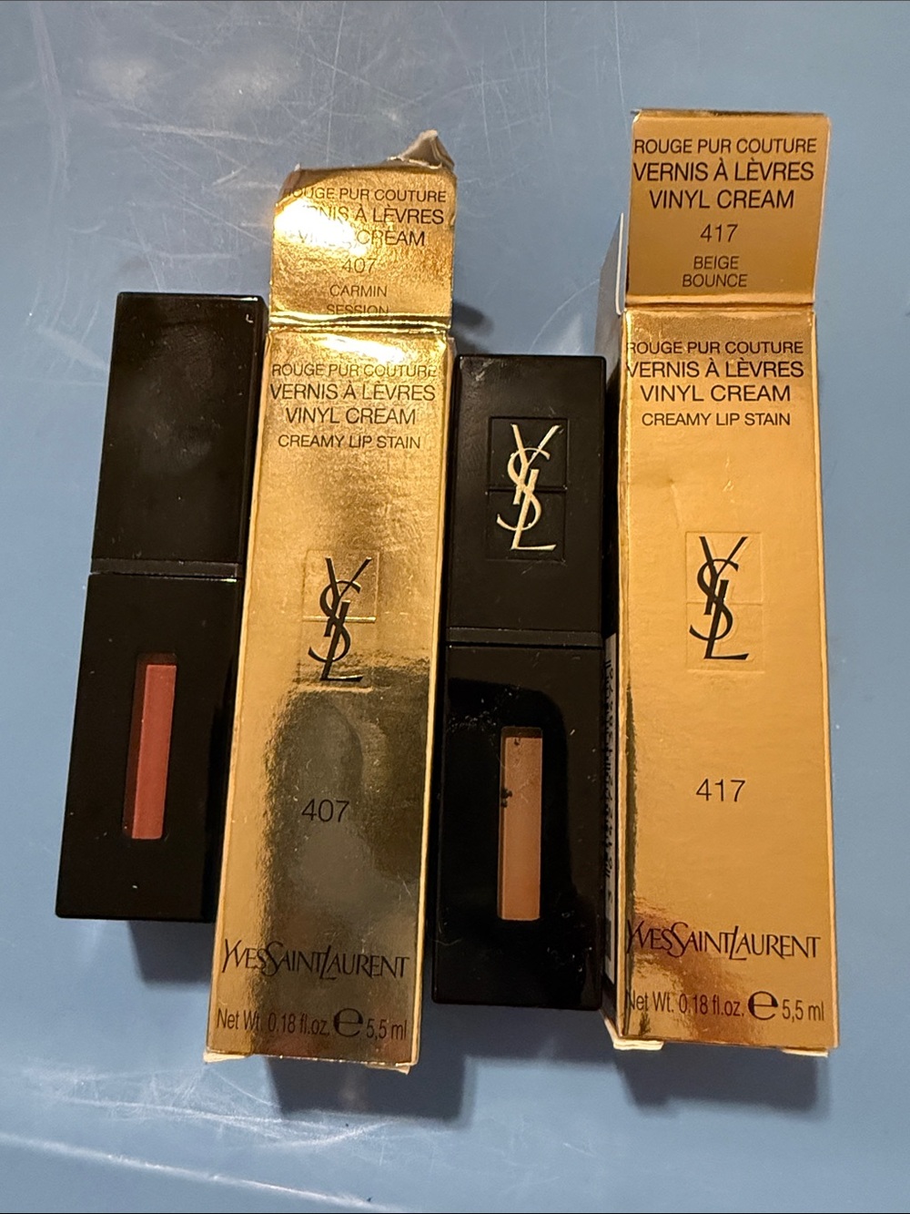 Yves Saint Laurent Vinyl Cream Lip Stain Duo - Red & Beige